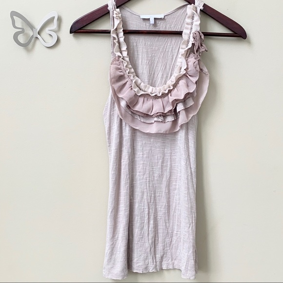 💘 ANTHROPOLOGIE MYSTREE RUFFLE TIER COLLAR TANK. - Picture 2 of 4